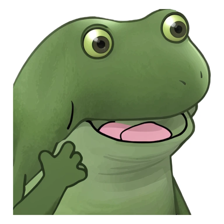 tongue out with hands by it sticker