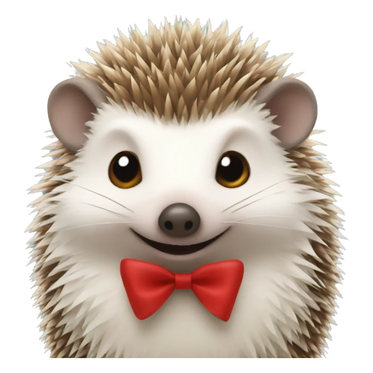 Hedgehog wearing a bow sticker
