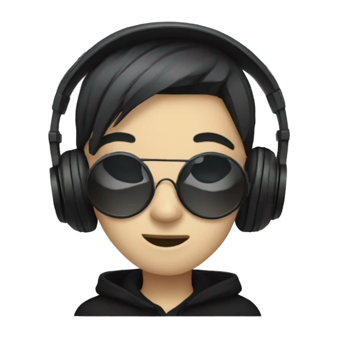goth with headphones sticker