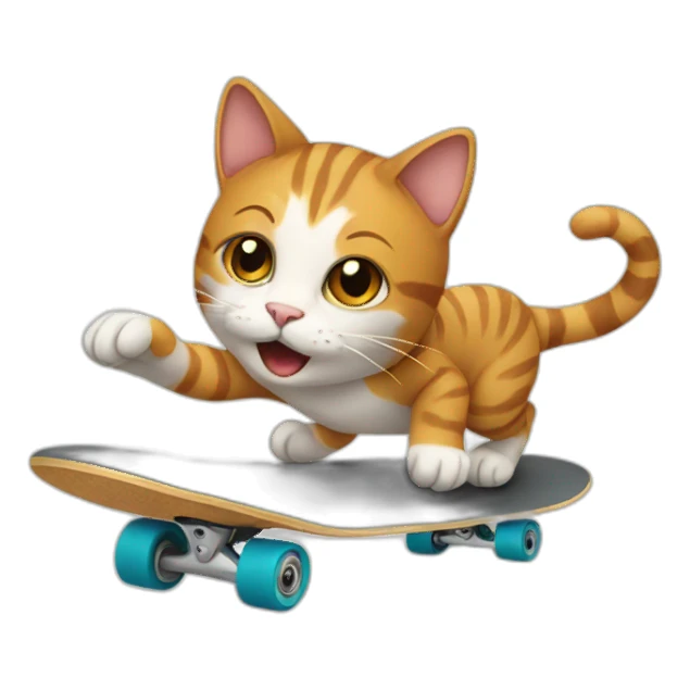 cat skateboarding sticker