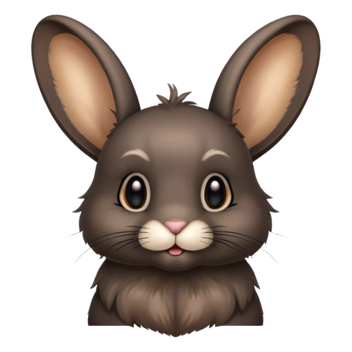 Black bunny with fluffy ears  sticker