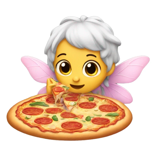 Fairy eating pizza sticker