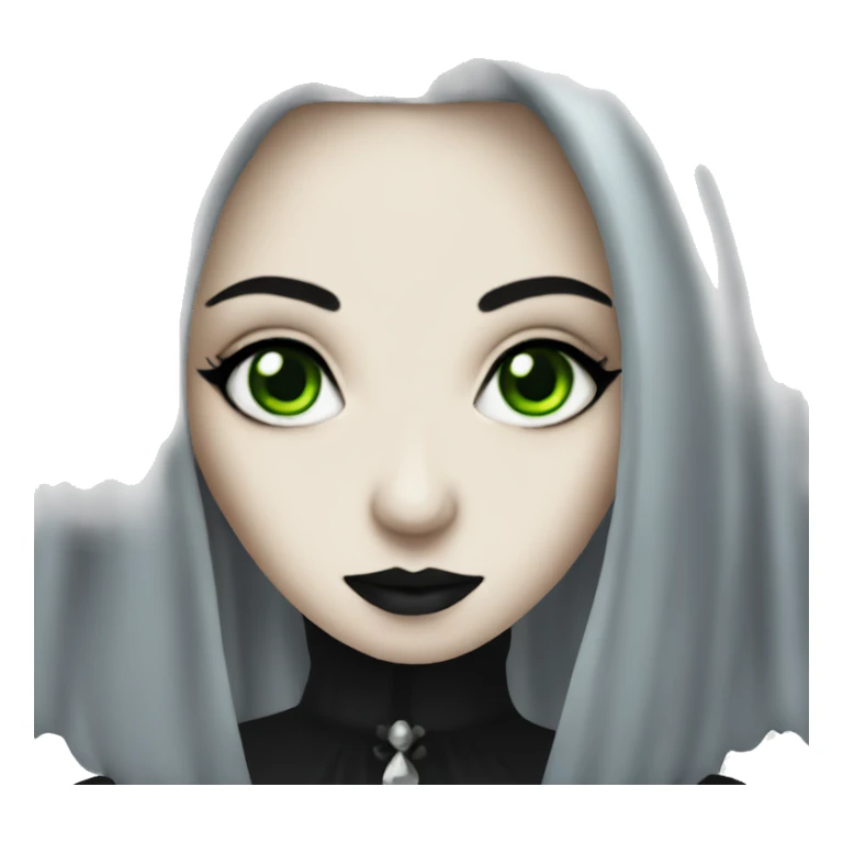 Goth lady with green eyes  sticker