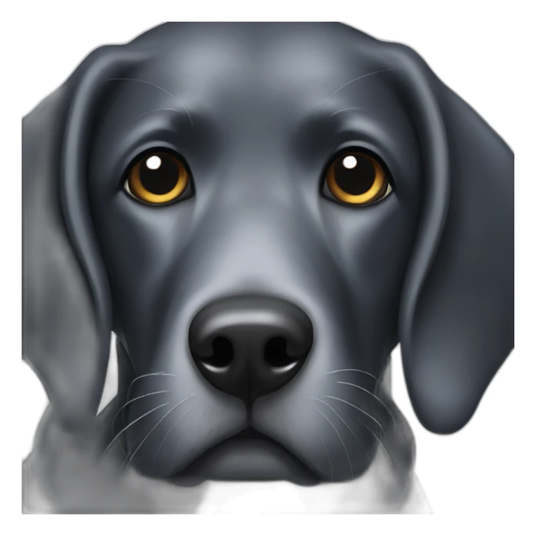 a black labrador portrait with a old and grey muzzle sticker