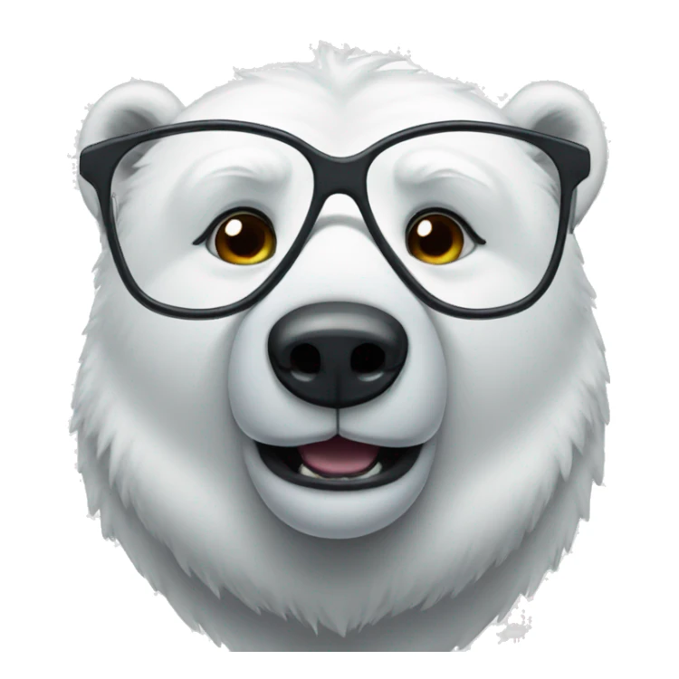 Polar bear with reading glasses sticker
