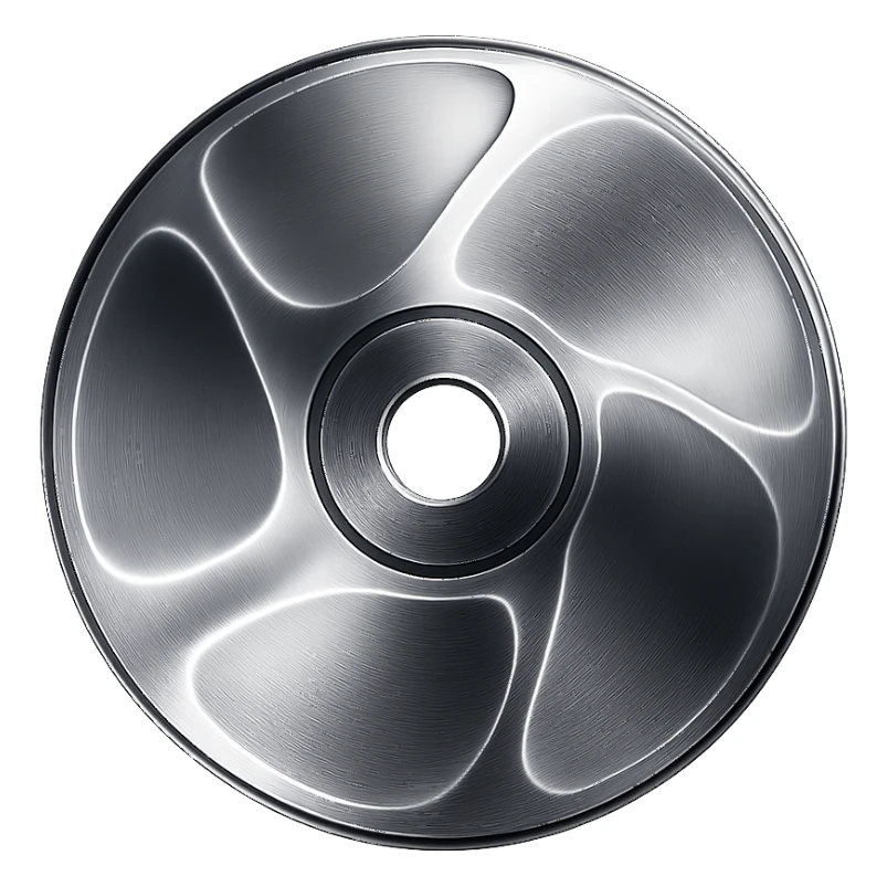 A minimalist CD disc with abstract pattern, glowing effect, blue color sticker