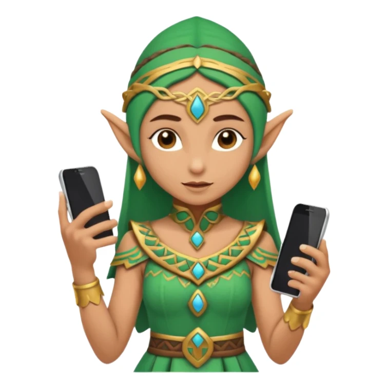 elf with mayan custome dress and smartphone sticker