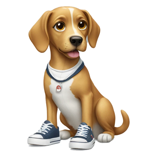 Dog wearing sneakers sticker