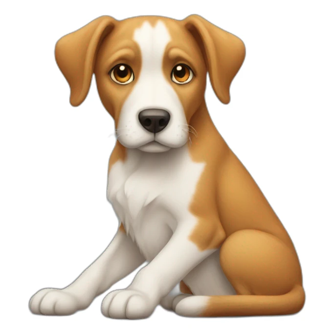 Dog sitting on a cat sticker