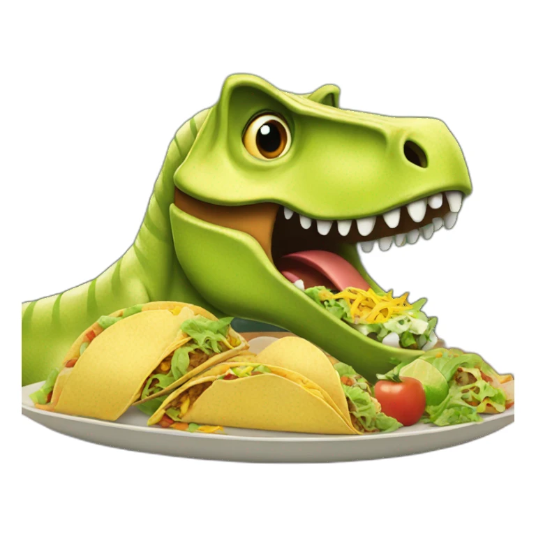 Dinosaur eating tacos sticker
