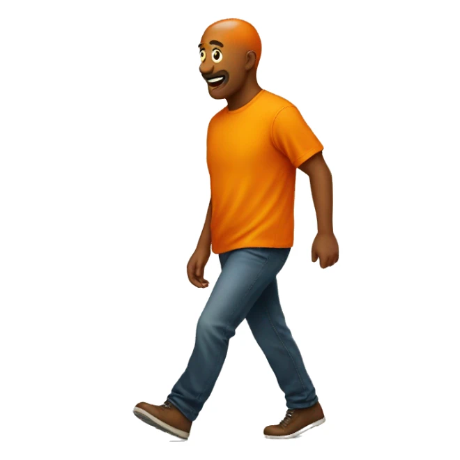 Walking orange sticker