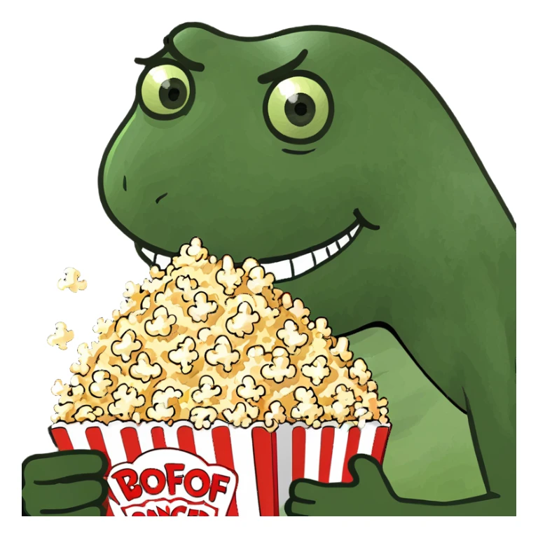 Dancer eating popcorn sticker