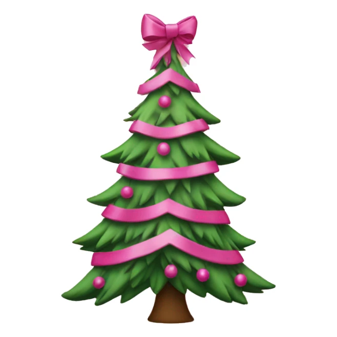 Christmas tree with pink bows sticker