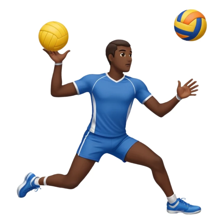 Guy dark skin playing volleyball with thick legs sticker