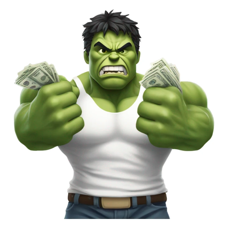 Hulk offering money sticker