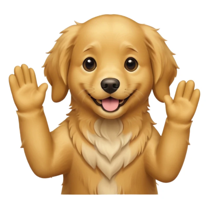 Golden retriever waving sticker