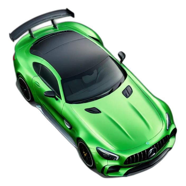 green Mercedes AMG GTR isometric sticker