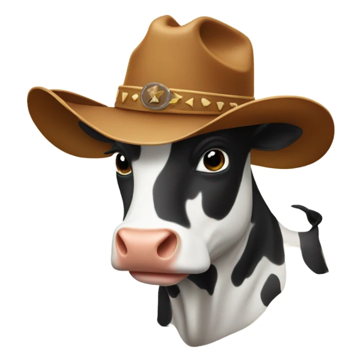 Cow with a cowboy hat sticker