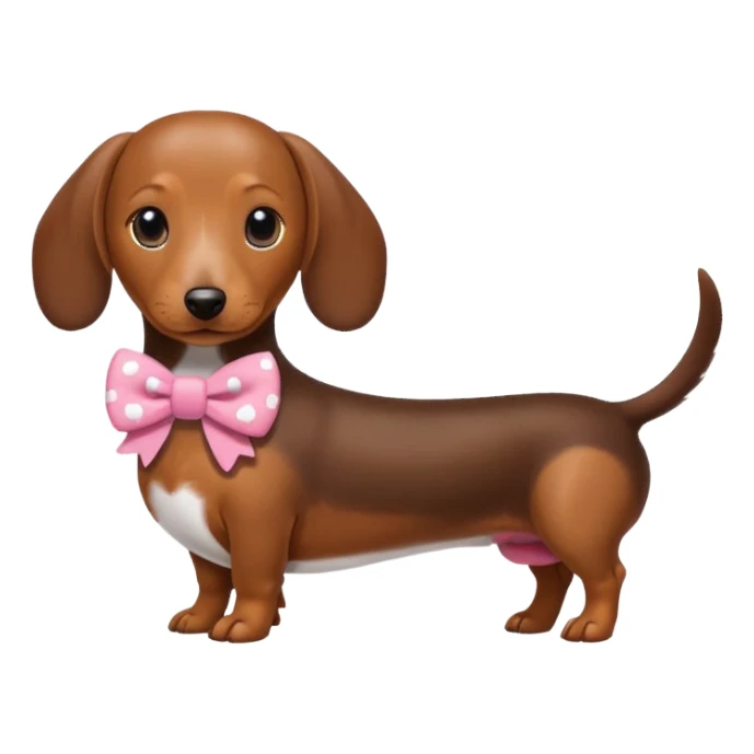 Dachshund with hello kitty bow sticker