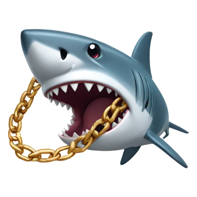 Shark with a Cuban link chain sticker
