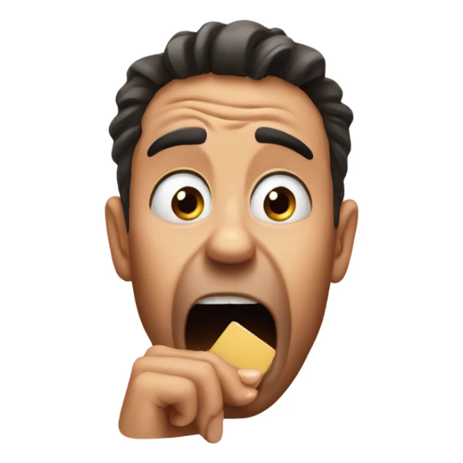 scared emoji biting nails sticker