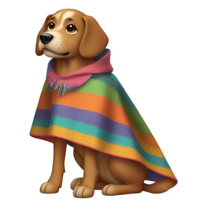 Dog in a pancho sticker