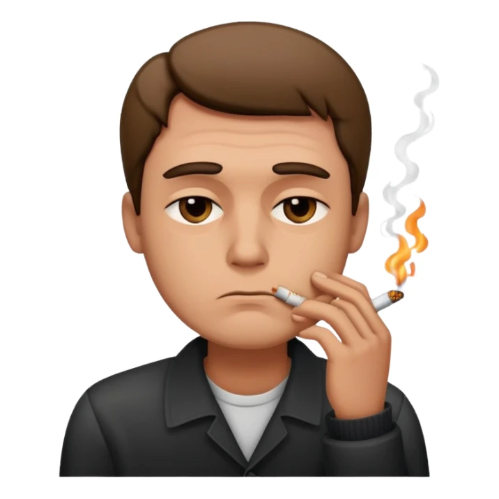 hombre triste fumando sticker