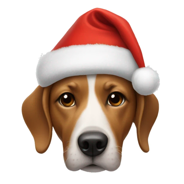 Dog with Santa hat sticker