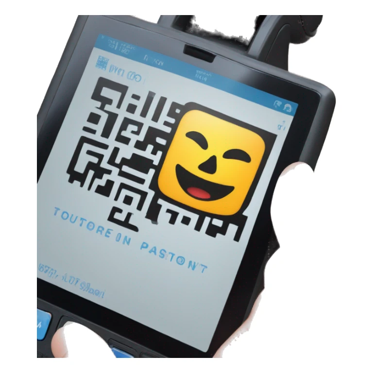 QR code on a POS device sticker