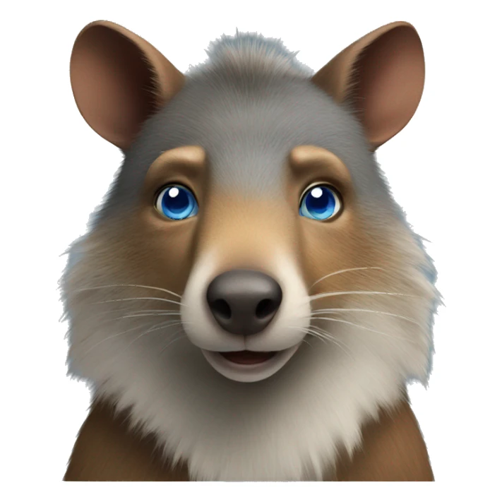 An agouti wolf with blue eyes sticker