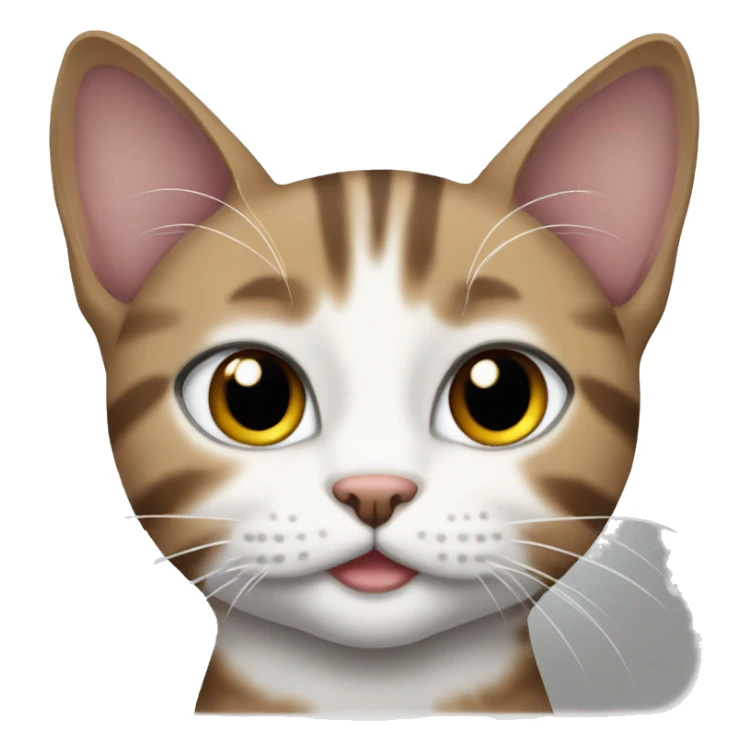 White brown tabby fold cat sticker