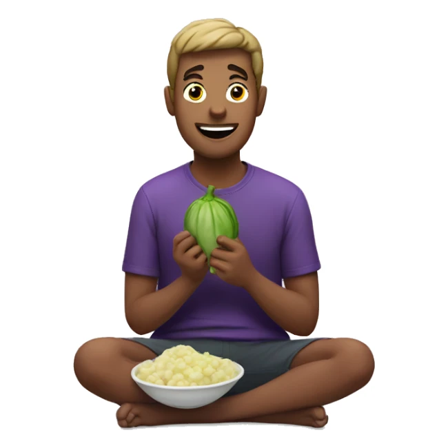 guy eating eggplant  sticker
