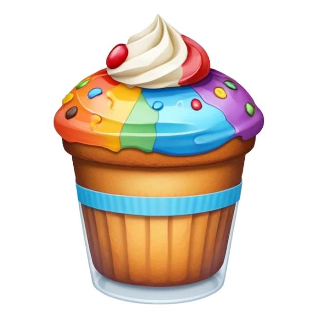small plastic cup with muffin   sticker