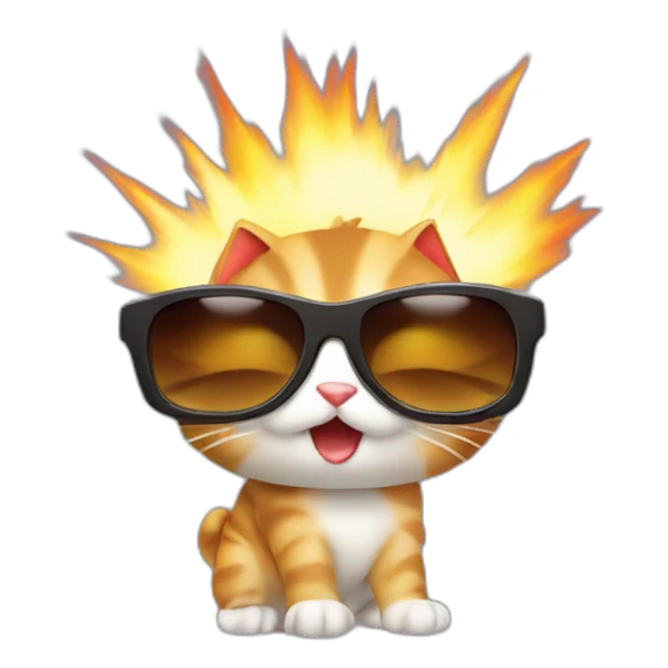 exploding kitten with sunglasses sticker