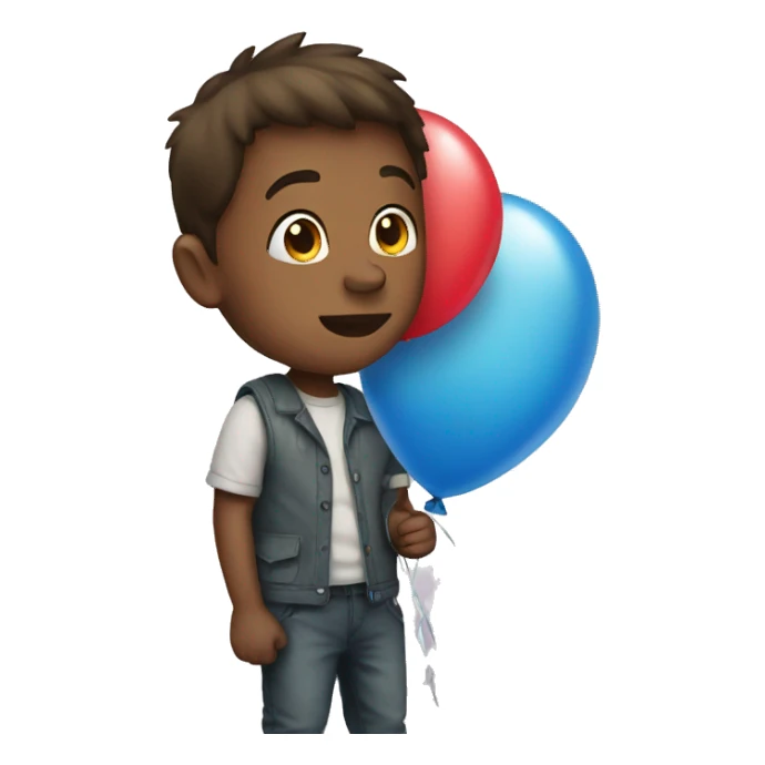 Boy with a balloon sticker