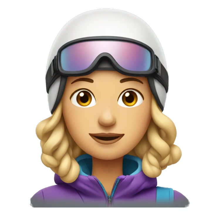 skiing woman sticker