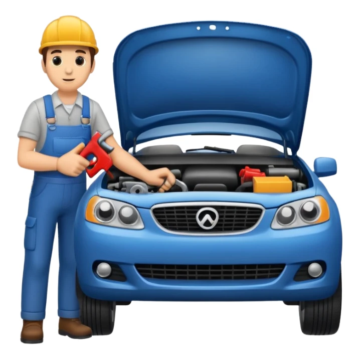 mechanic fixing car sticker