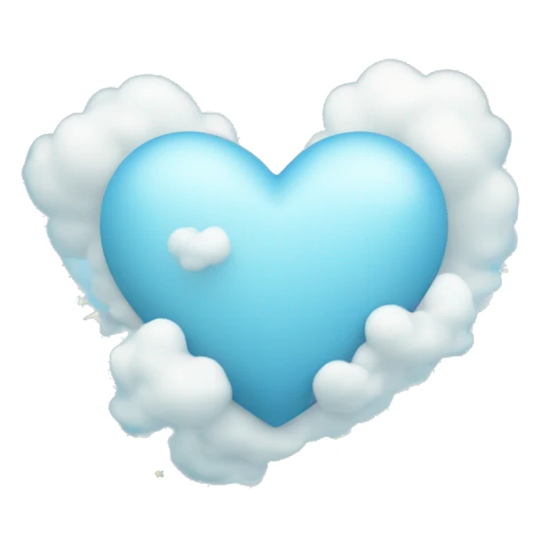 light blue heart with clouds and stars sticker