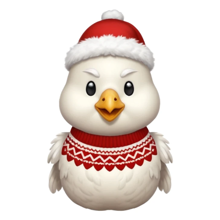 White Chicken with a Christmas jumper sticker