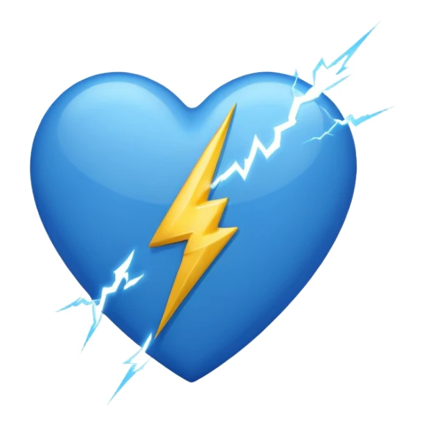 white heart with a lightning bolt sticker