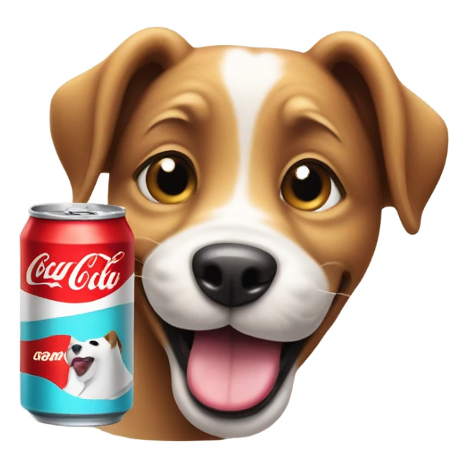 Dog drinking coke sticker
