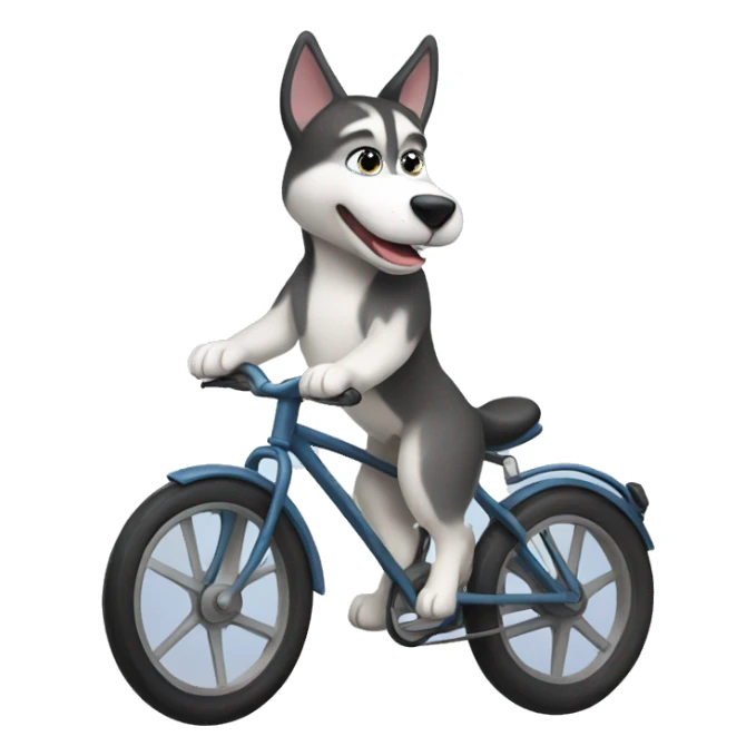 Husky on a bike  sticker