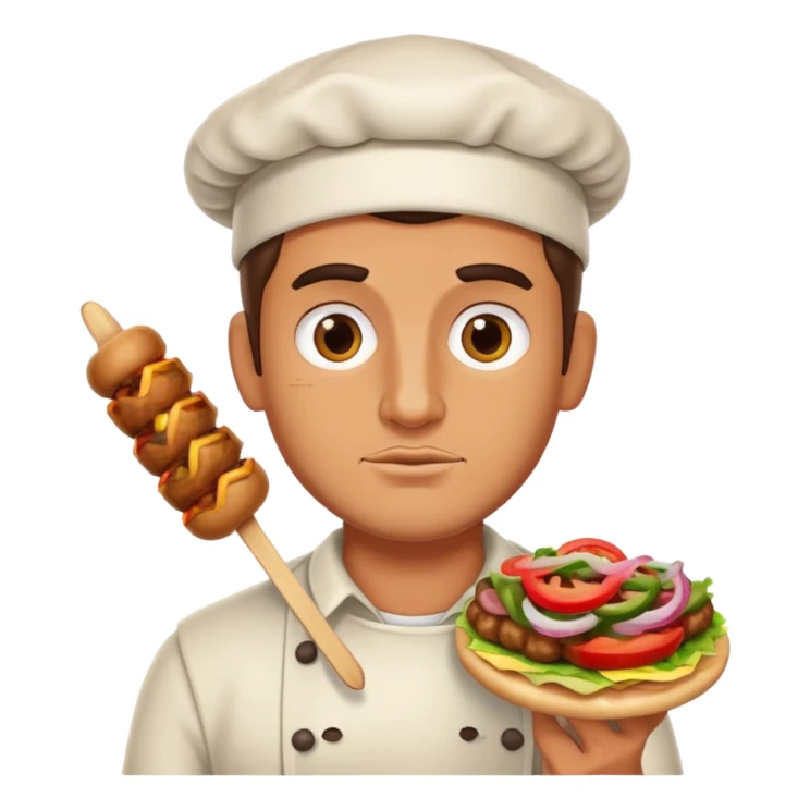 Man with kebab sticker