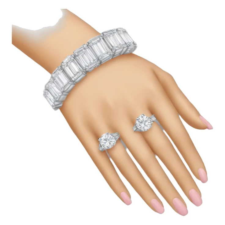 woman's hand with a super expensive ring sticker