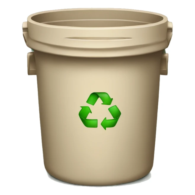 recyle emoji with trashcan insid sticker
