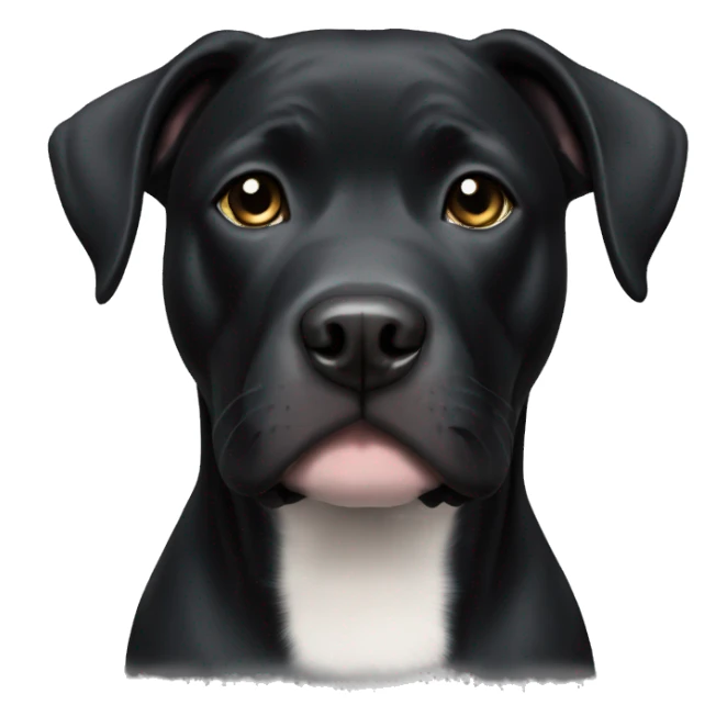 Black pitbull lab mix with white patch on chest sticker