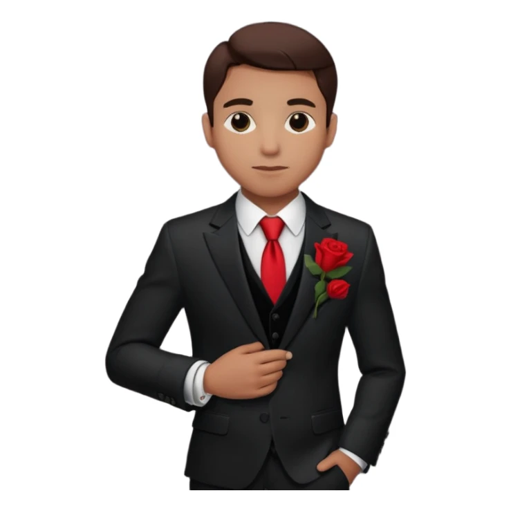 man with rose in his suit pocket sticker