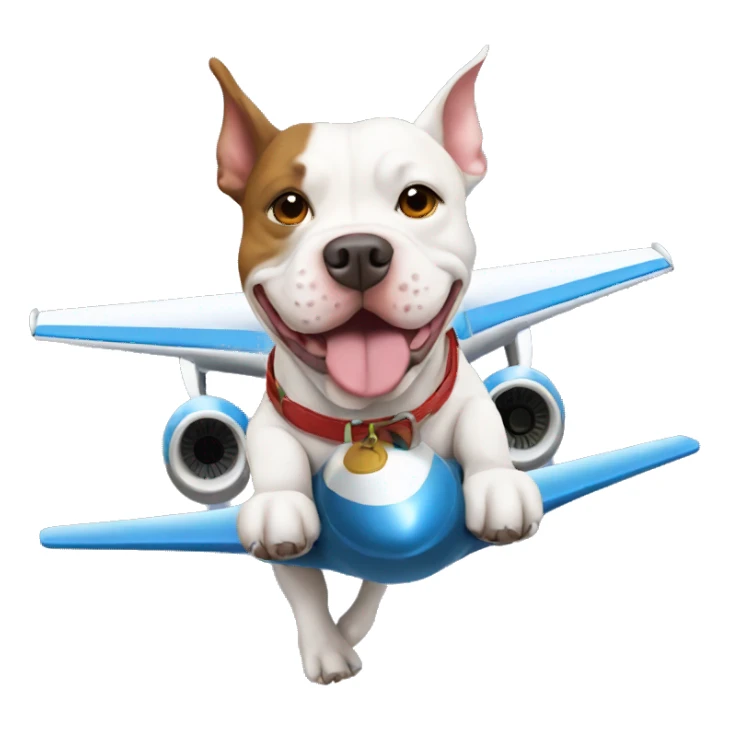 Pitbull dog flying on a plane sticker