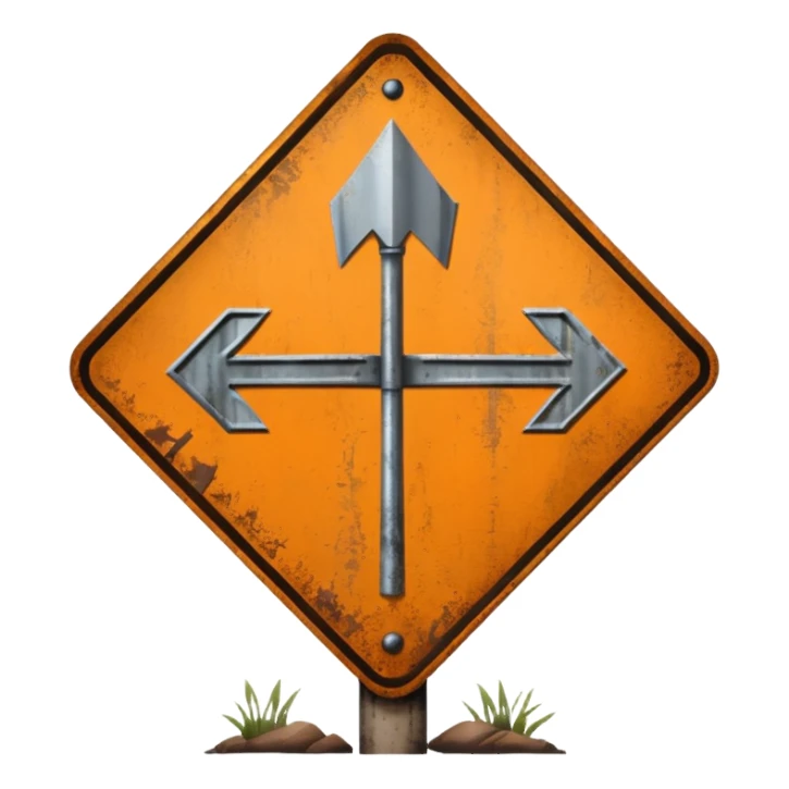 Forked road sign sticker