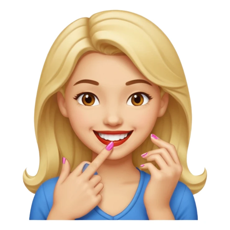 flirty biting nail while smirking girl sticker